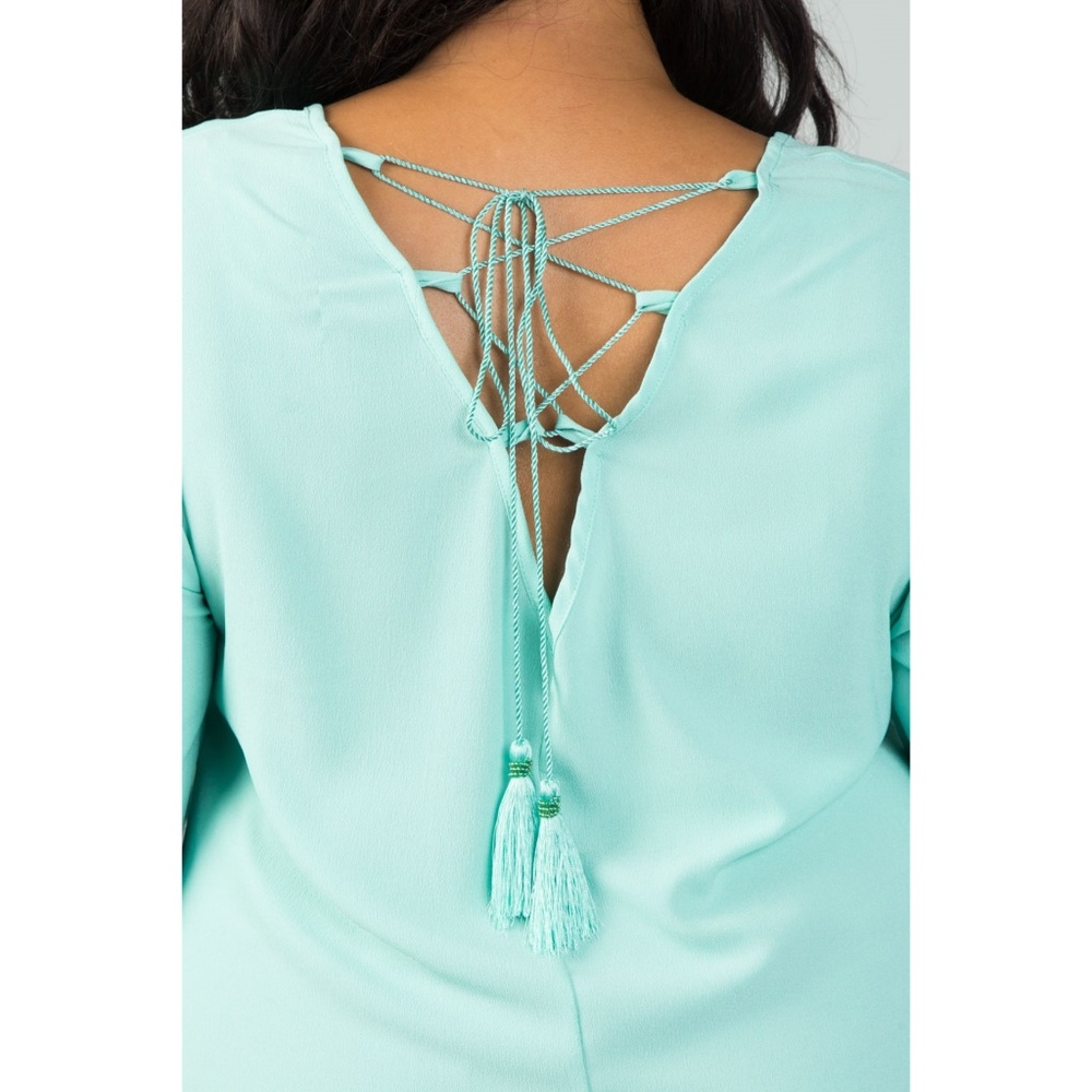 MINT SWING DRESS WITH SPLIT SLEEVE - Picture 4 of 6